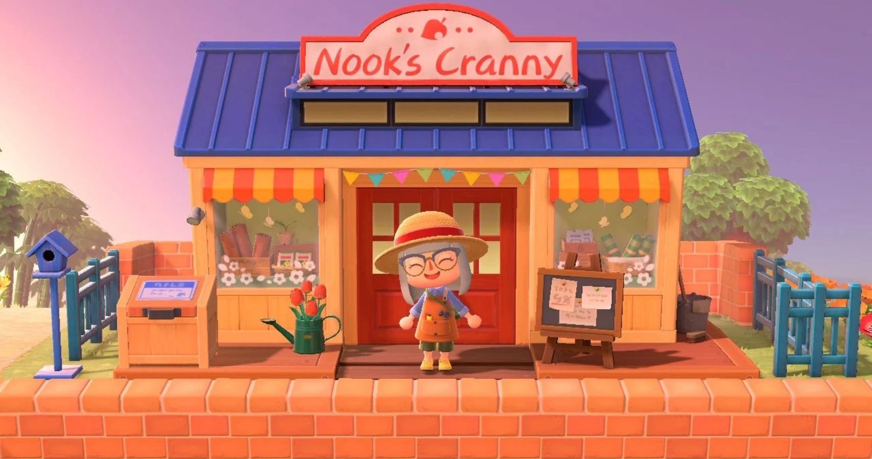 Player outside of Nook's Cranny in Animal Crossing: New Horizons