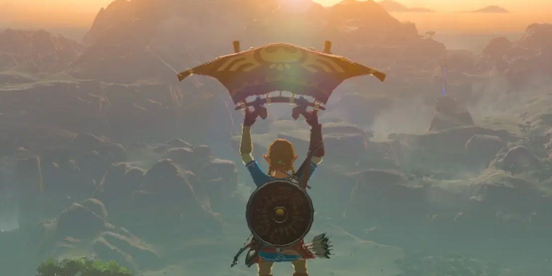 Zelda Breath of the Wild - Link paraglider