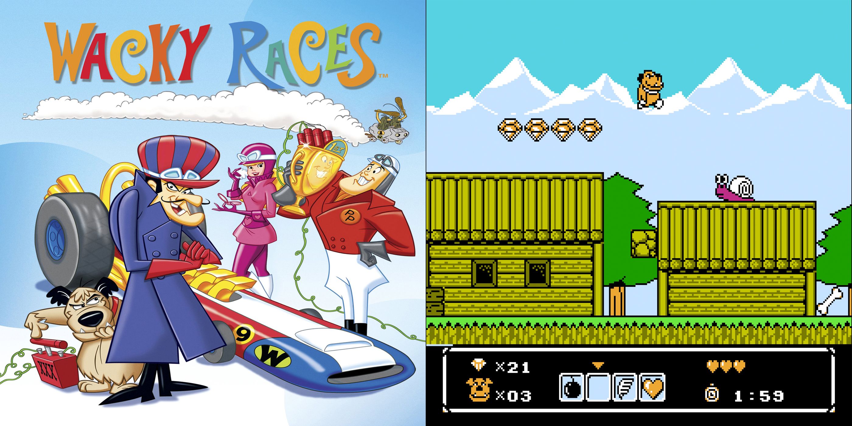 NES adaptation of Hanna-Barbera's Wacky Races
