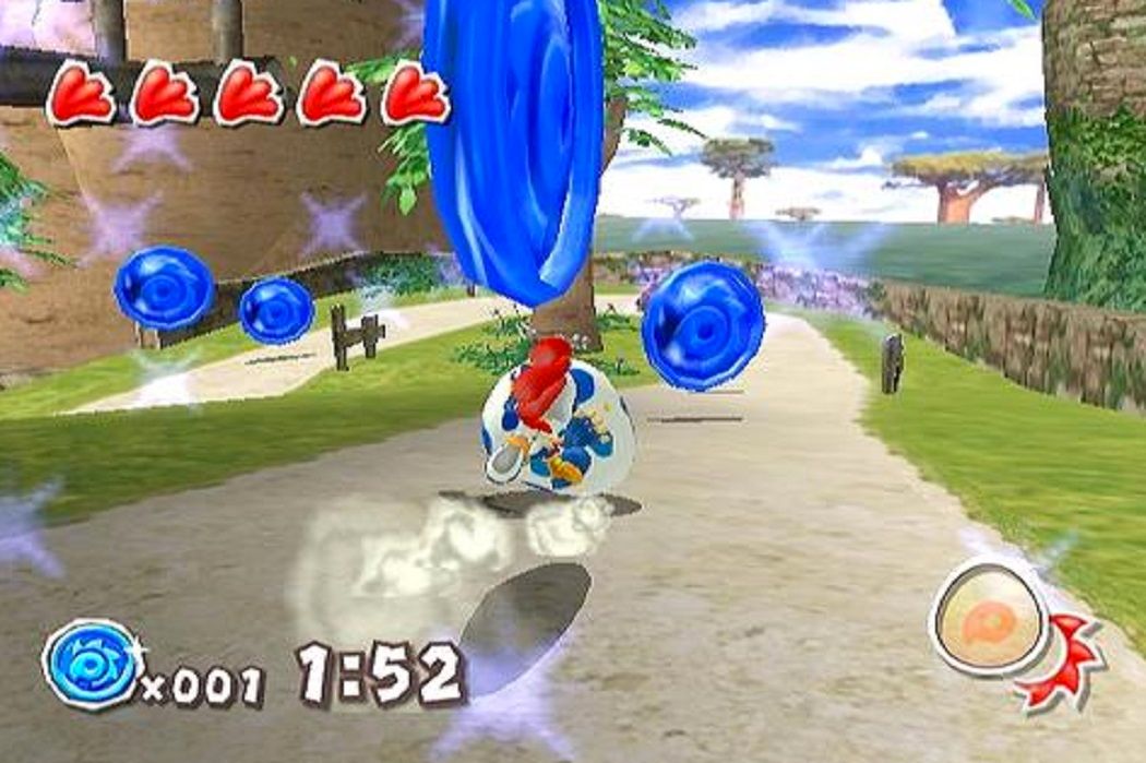 A screenshot of Billy Hatcher and the Giant Egg GameCube