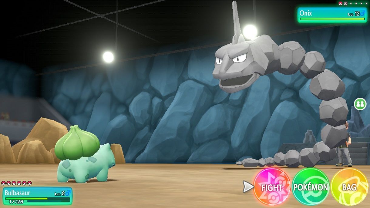 Pokémon Let's Go Pikachu &amp; Eevee Brock gym battle Bulbasaur Onix