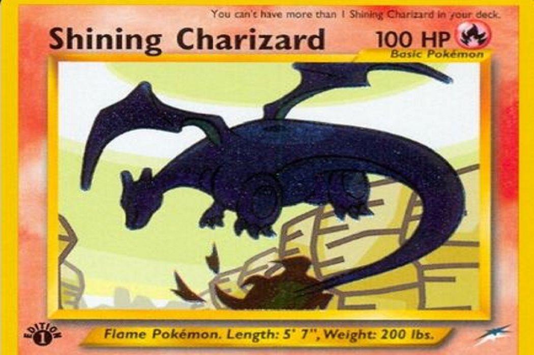 The card art for Shining Charizard (Neo Destiny 107)