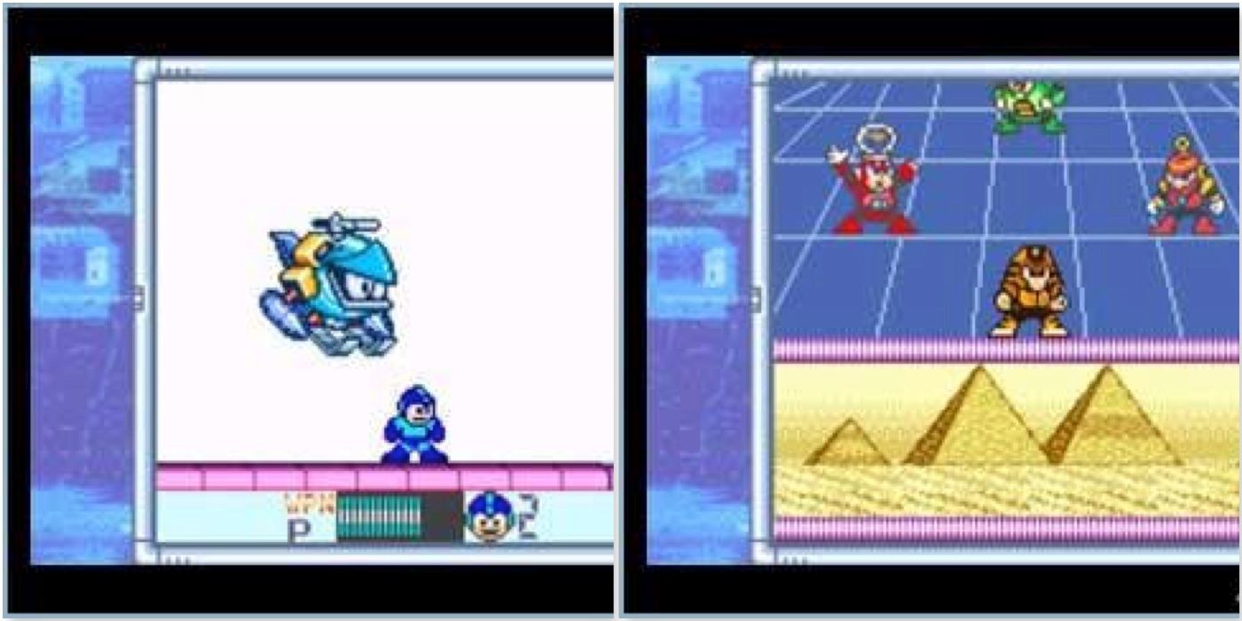 Gameplay screenshots from Mega Man Anniversary Collection GBA