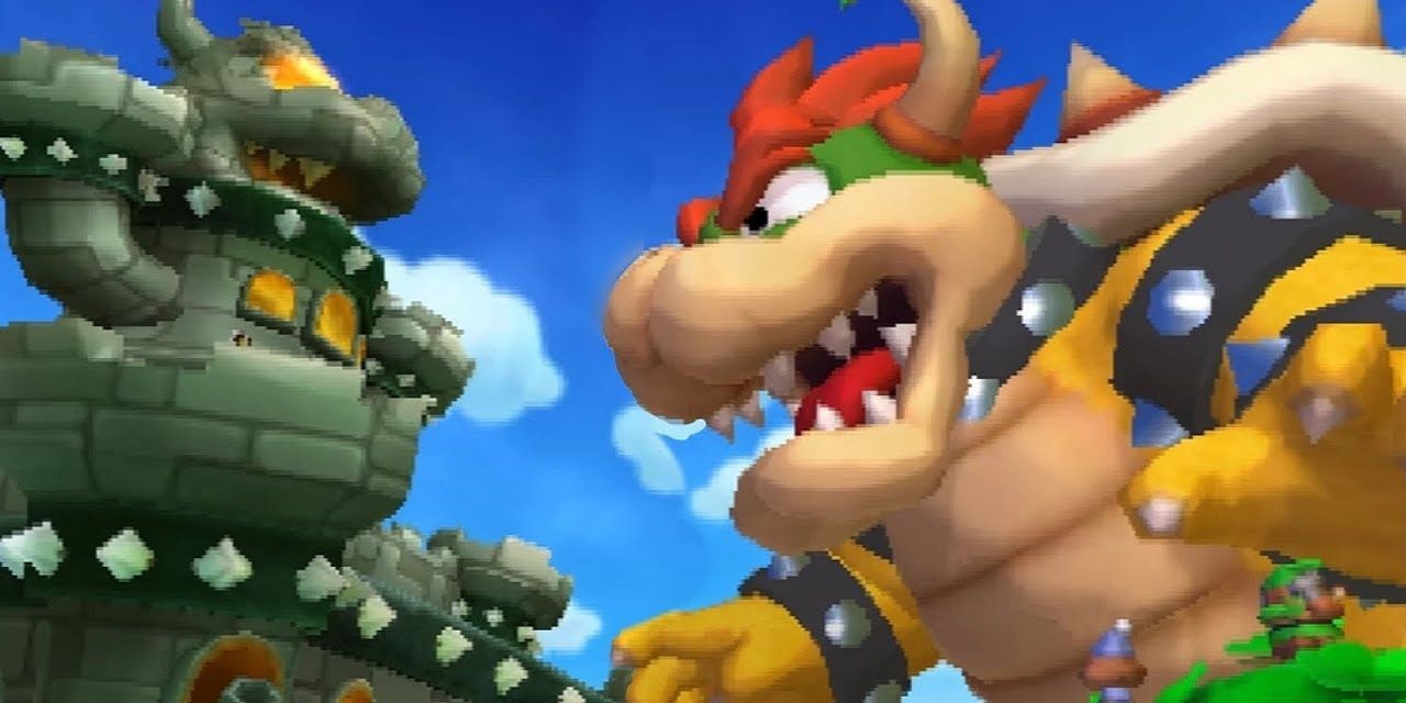 Bowser fighting his castle in Mario & Luigi Bowser's Inside Story