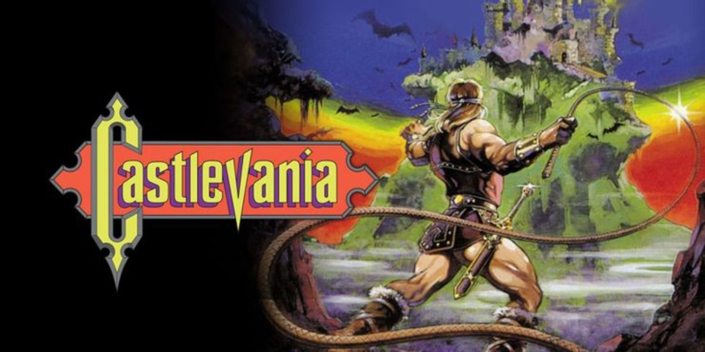image of Simon Belmont in front of Dracula's Castle for Castlevania