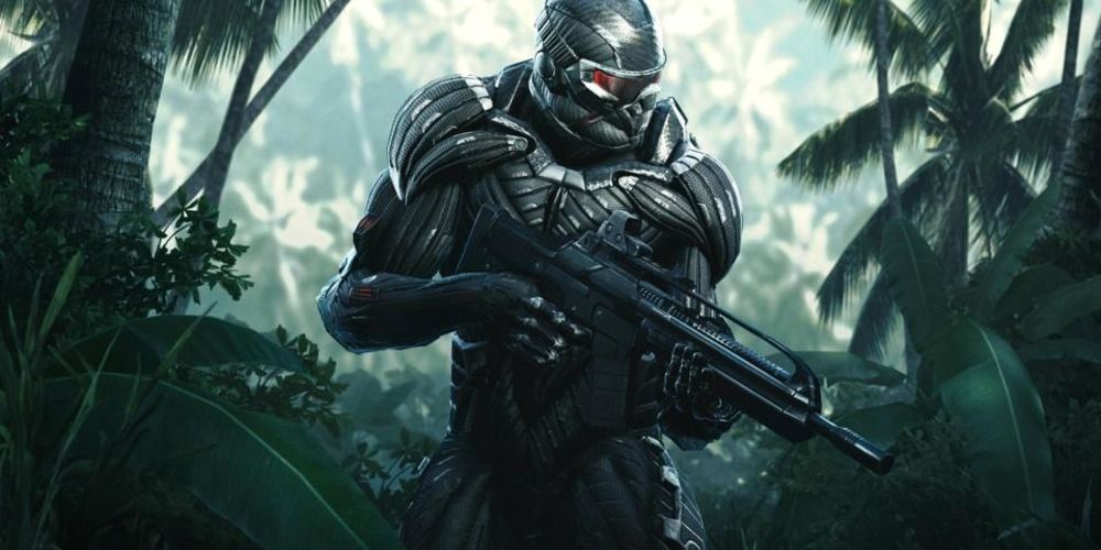 Crysis Remastered - Holding A Gun Walking Through The Forest