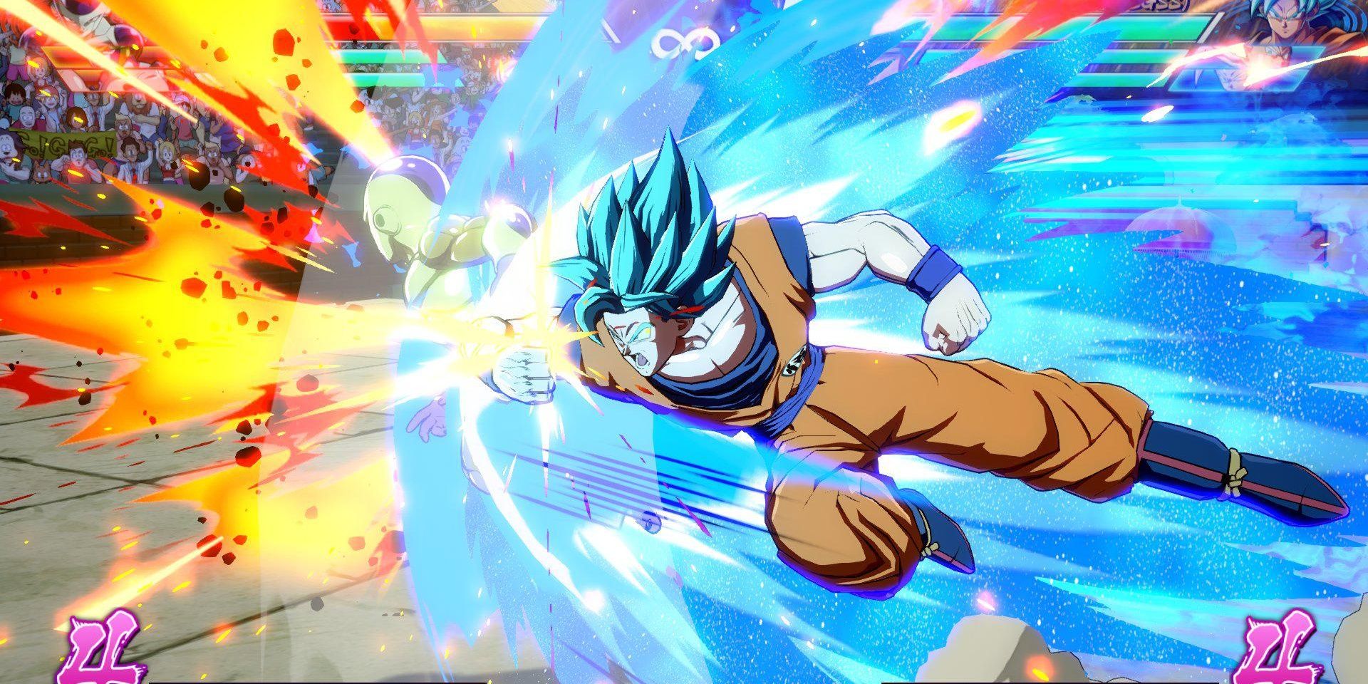 Goku using a special move in FighterZ