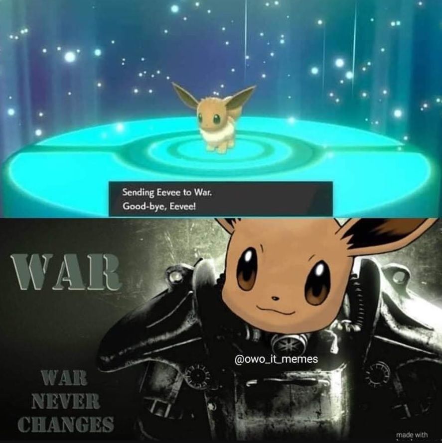 Eevee Goes To War Fallout Meme