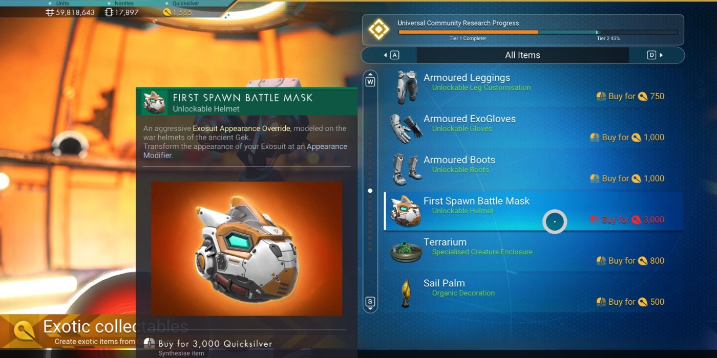 image of the First Spawn Battle Mask from No Man's Sky
