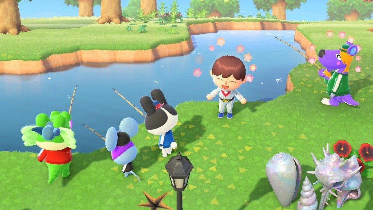 Fishing with Villagers, Spring to Summer - Animal Crossing: New Horizons