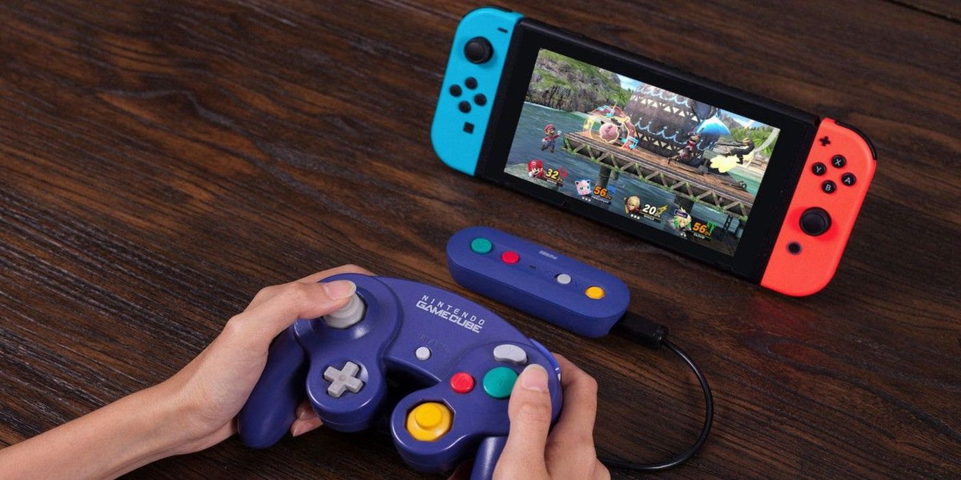 GameCube Controller Playing Smash Bros on Switch