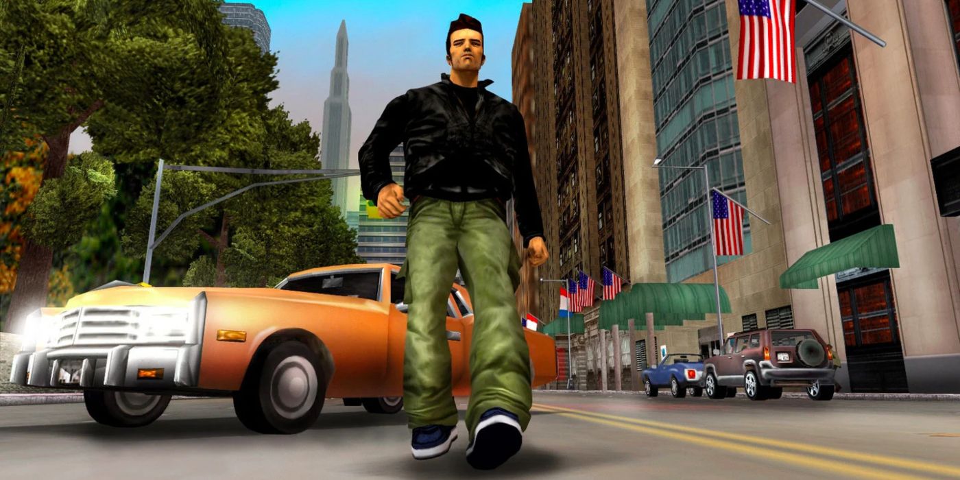 Grand Theft Auto 3 Screenshot Of Claude Walking Away From Car
