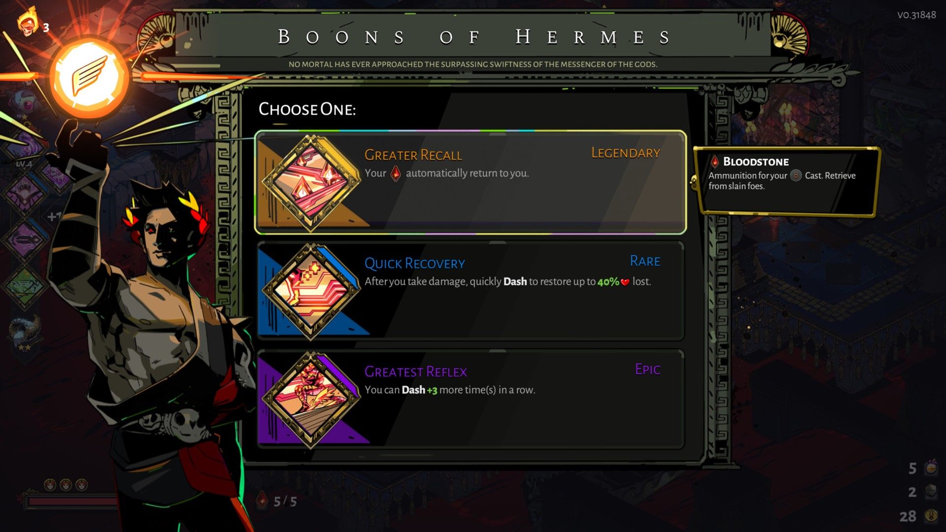 greater recall hermes legendary boon