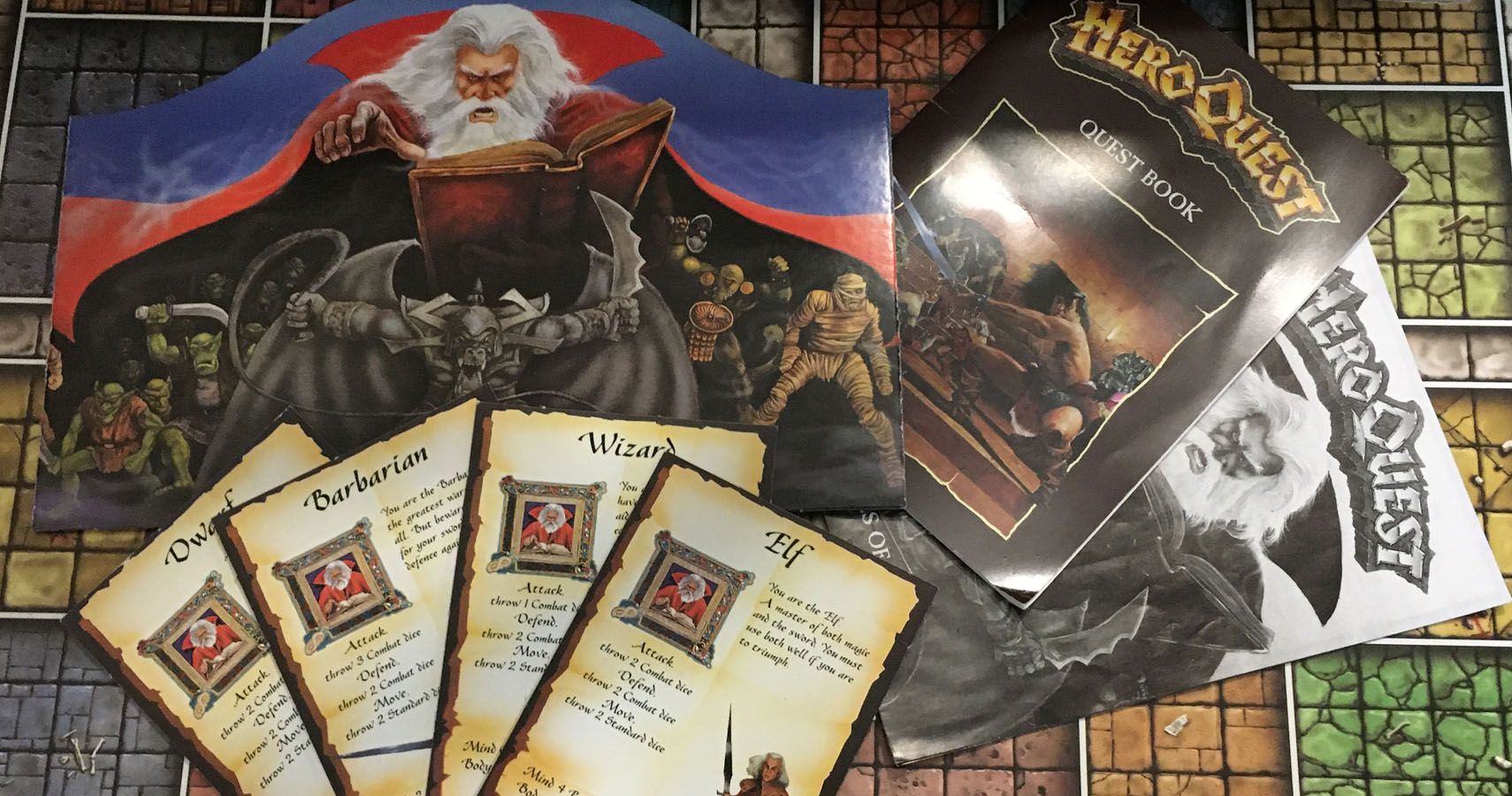 HeroQuest rulesbooks and cards