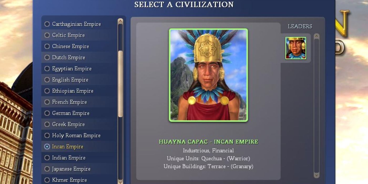 image of Huayna Capac in Civilization IV