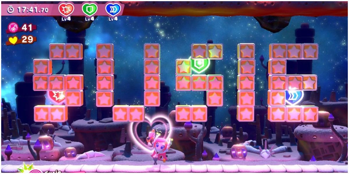 Kirby Star Allies Susie with her name in blocks