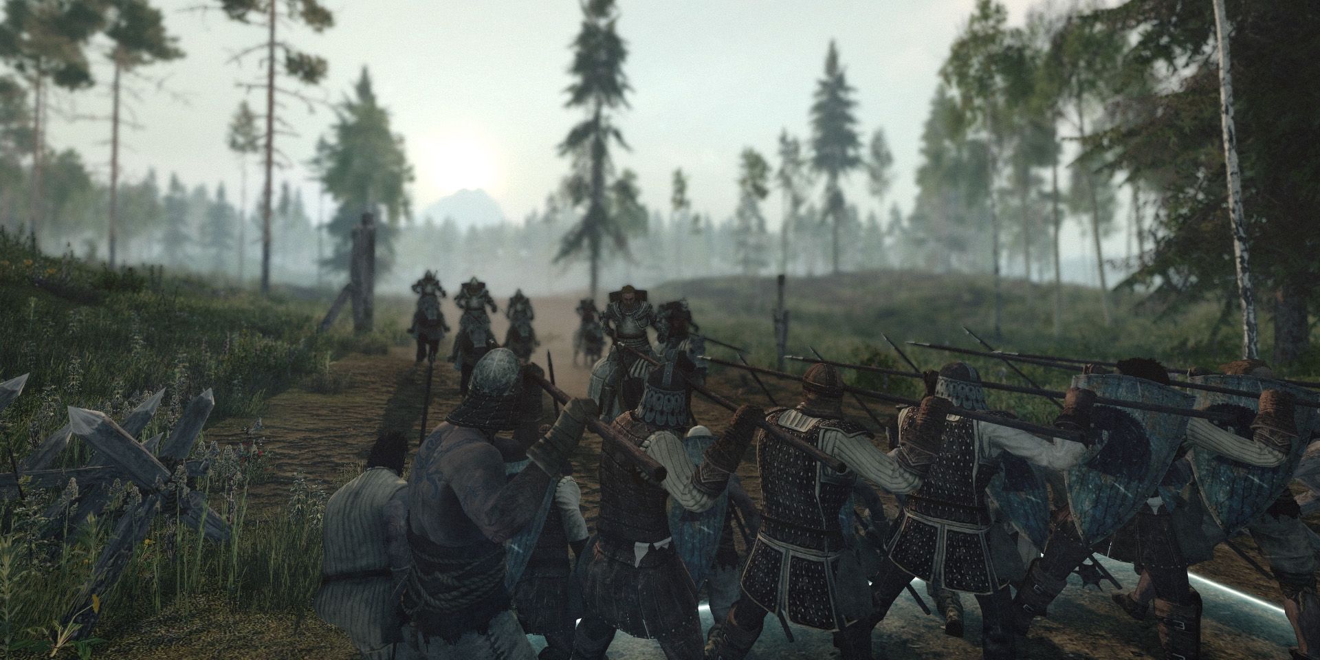 A group of soldiers preparing for the enemy approaching in Life Is Feudal: Your Own