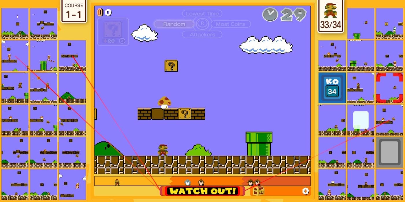 A gameplay screenshot from Super Mario Bros 35.