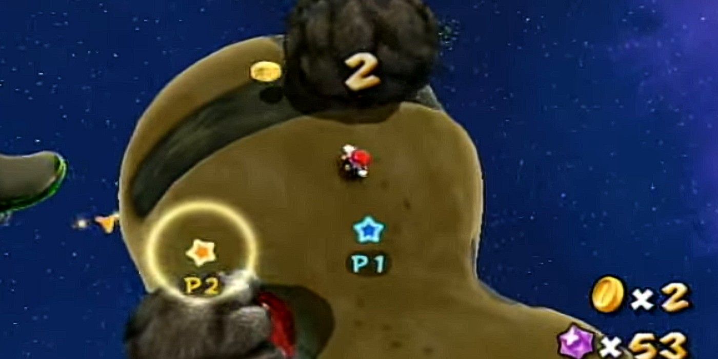 Mario Galaxy Multiplayer collect star pieces