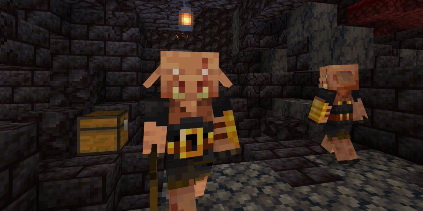 Minecraft Piglin Brute Inside Treasure Room