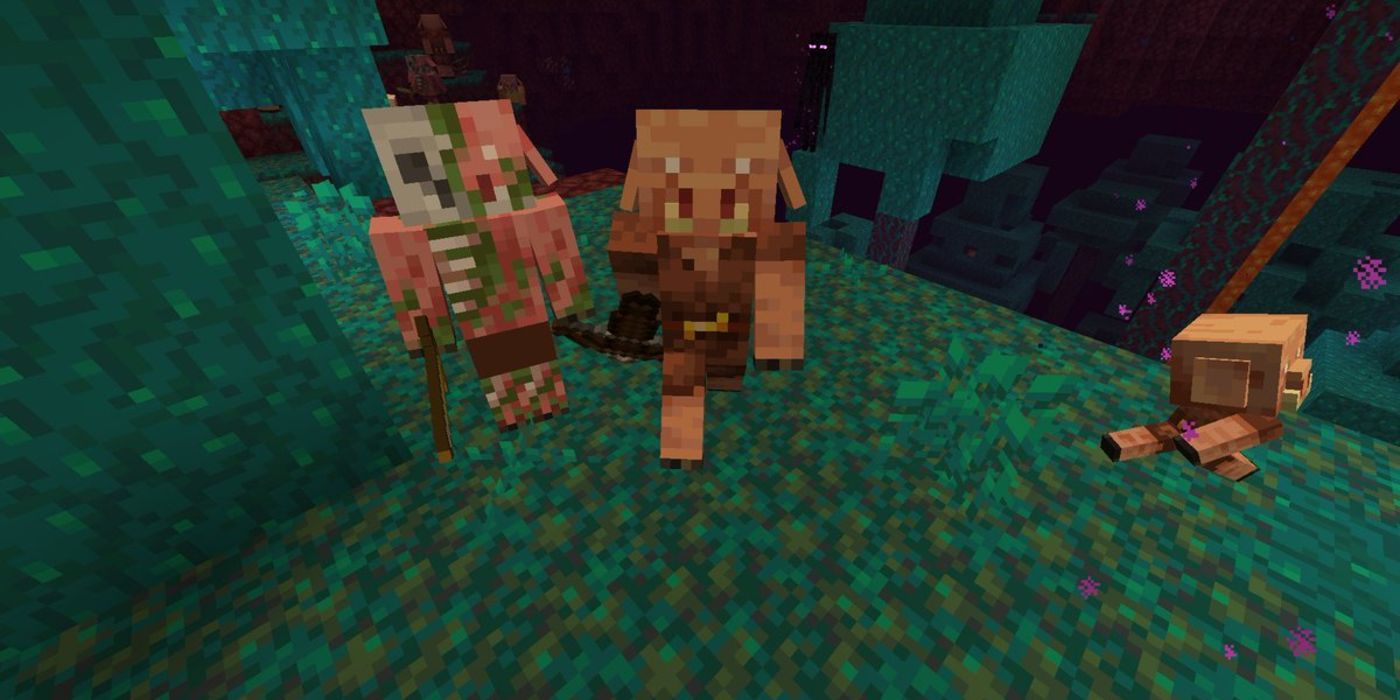 Piglin leading Zombie Pigman Nether Minecraft