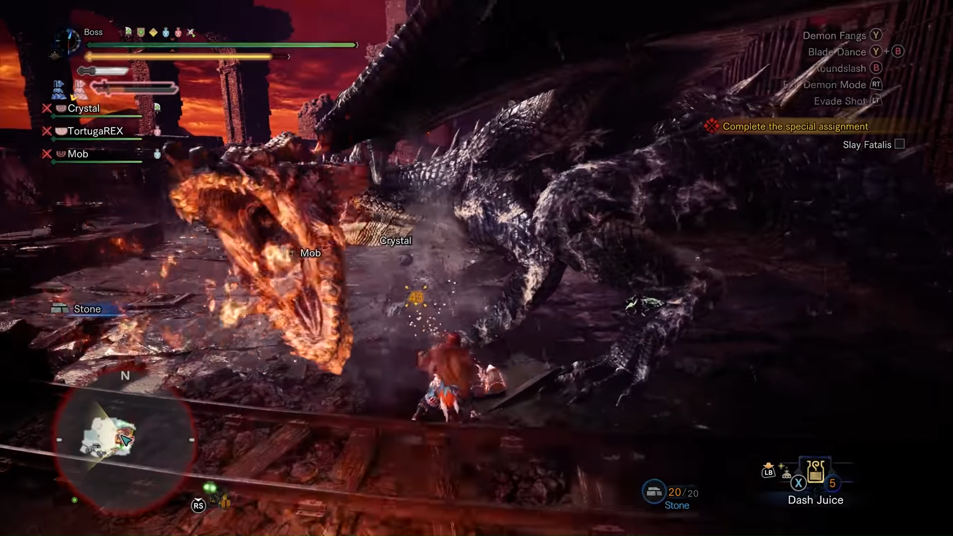 Player fighting Fatalis 