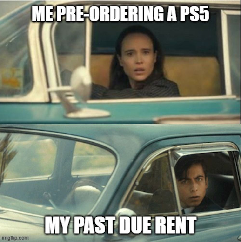 Past-due rent PS5 meme