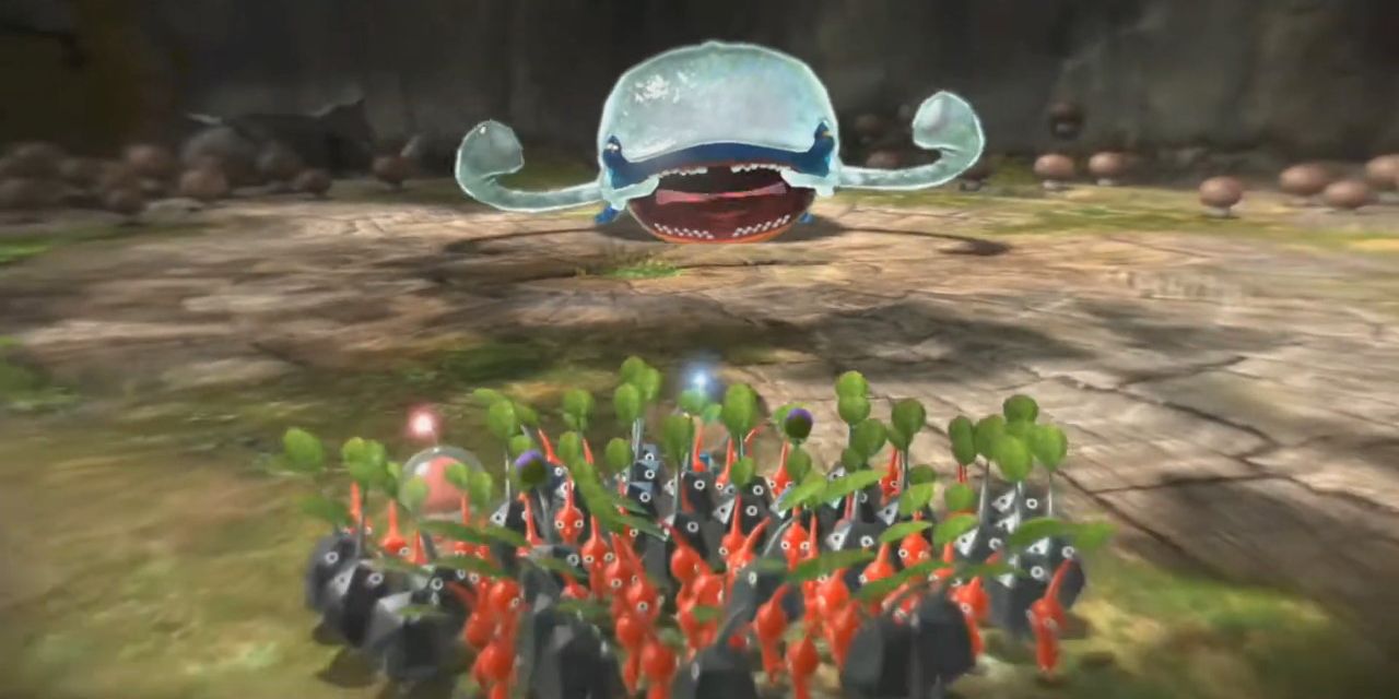 Switch Pikmin 3 Deluxe Armored Mawdad Boss Attack