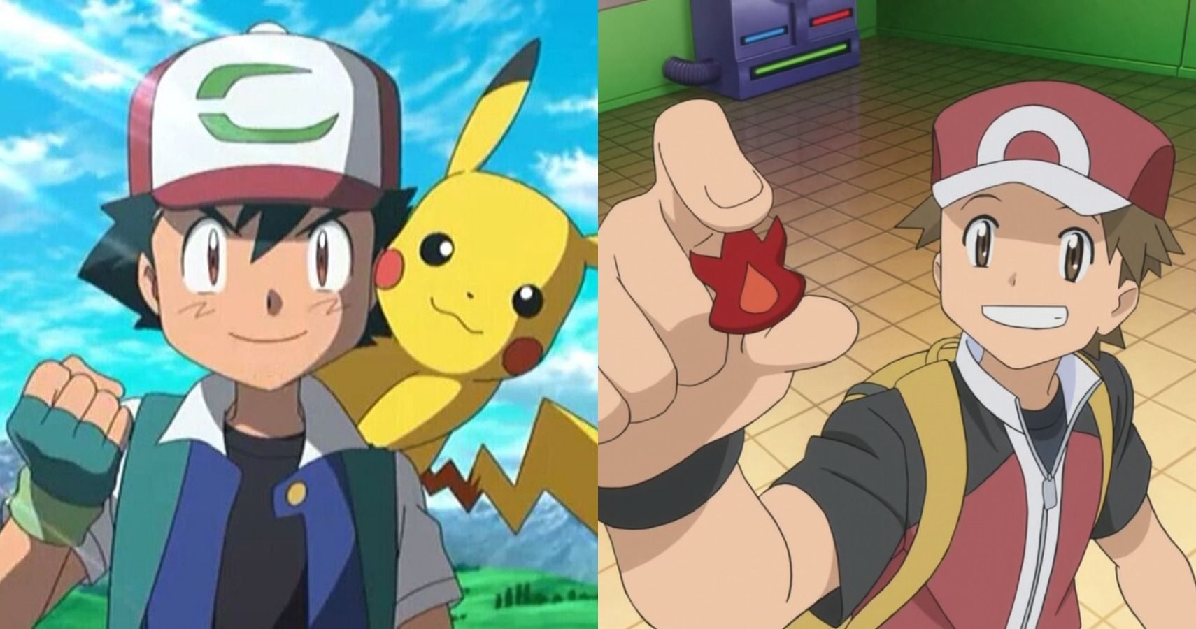 Pokemon Characters Battle: Ash Vs Red (Pokemon Anime Vs Pokémon Origins) 