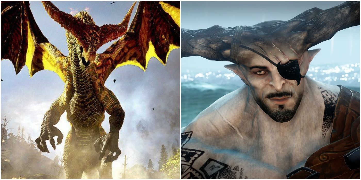 image of a dragon next to Iron Bull for Dragon Age