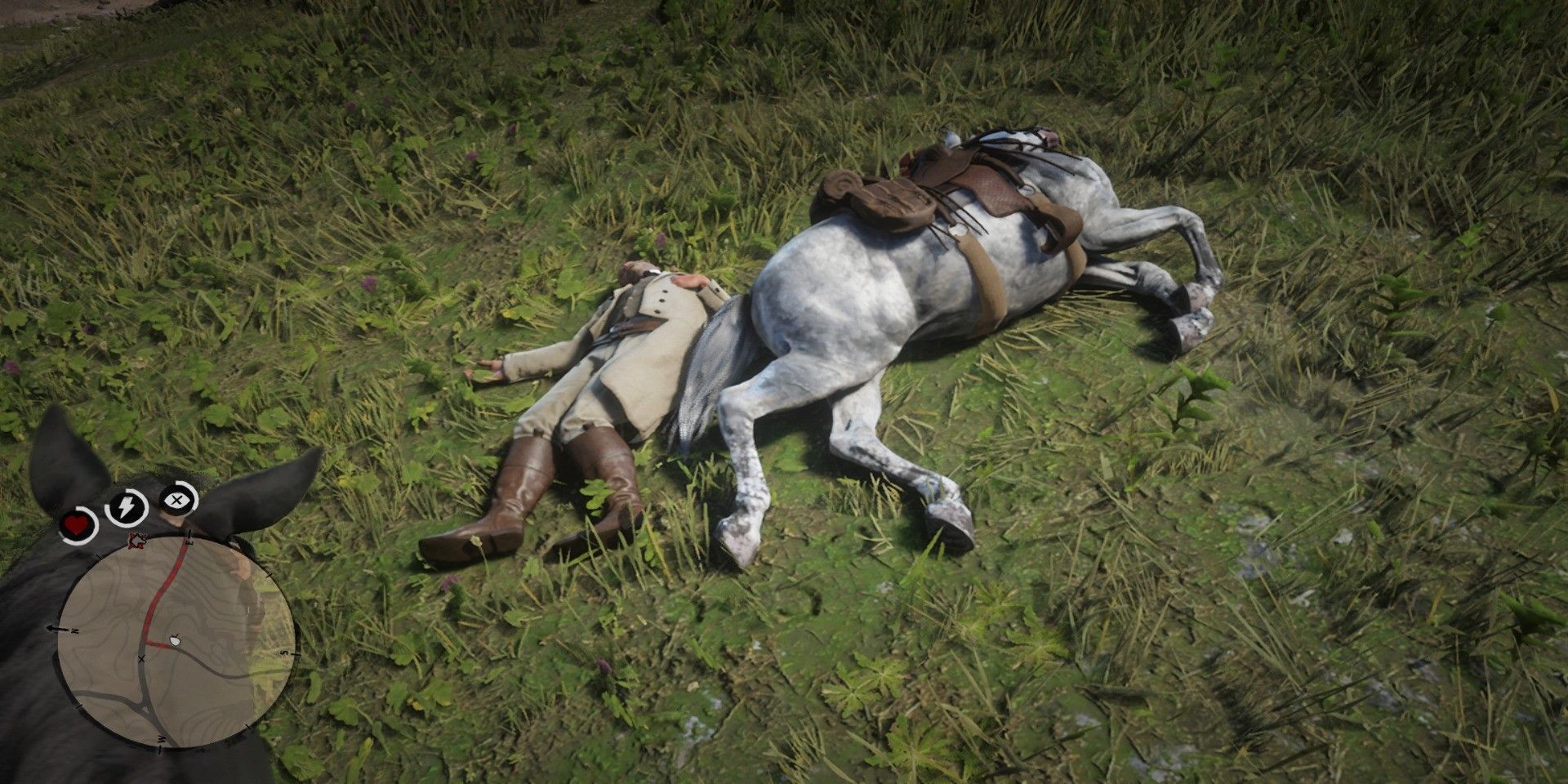 Red Dead Online Injured Grey Horse