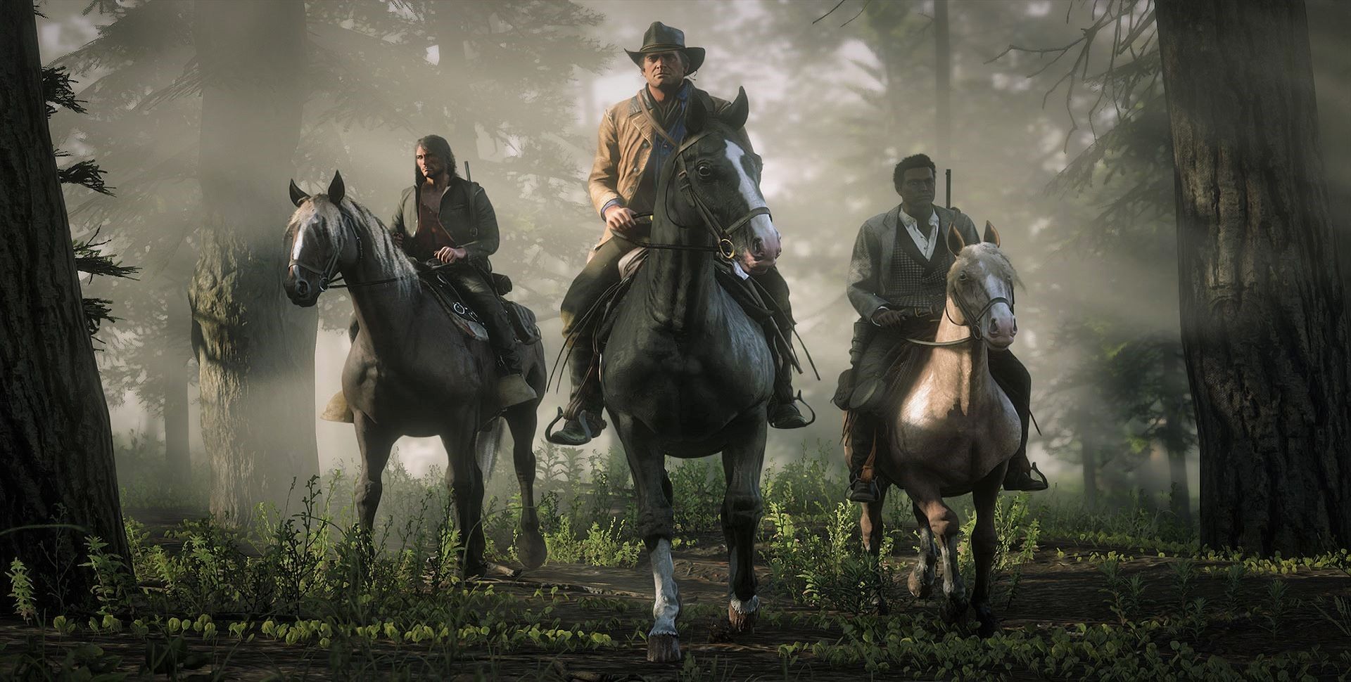 Red Dead Redemption Horseback Group Forest