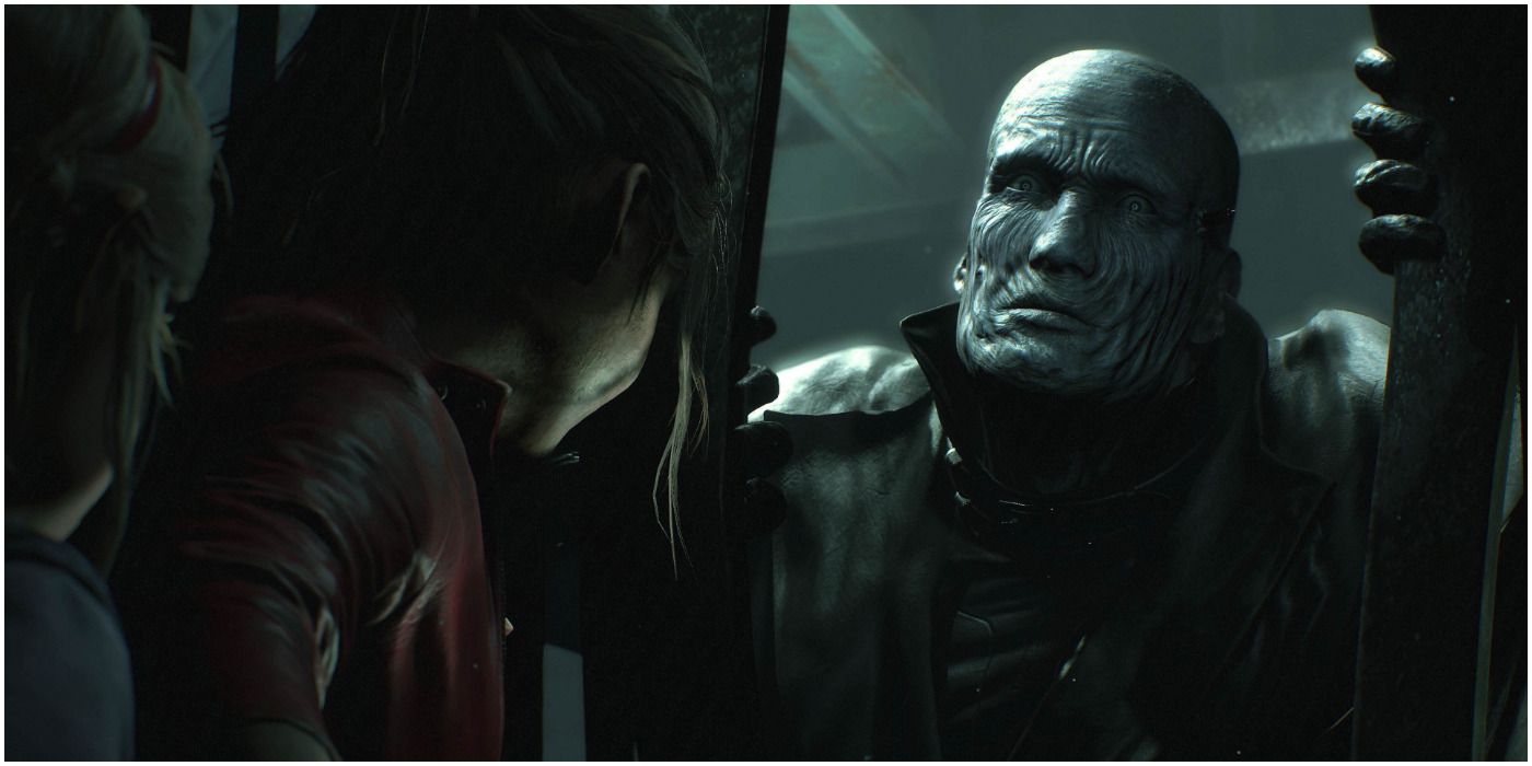 A gameplay screenshot from the Resident Evil 2 remake