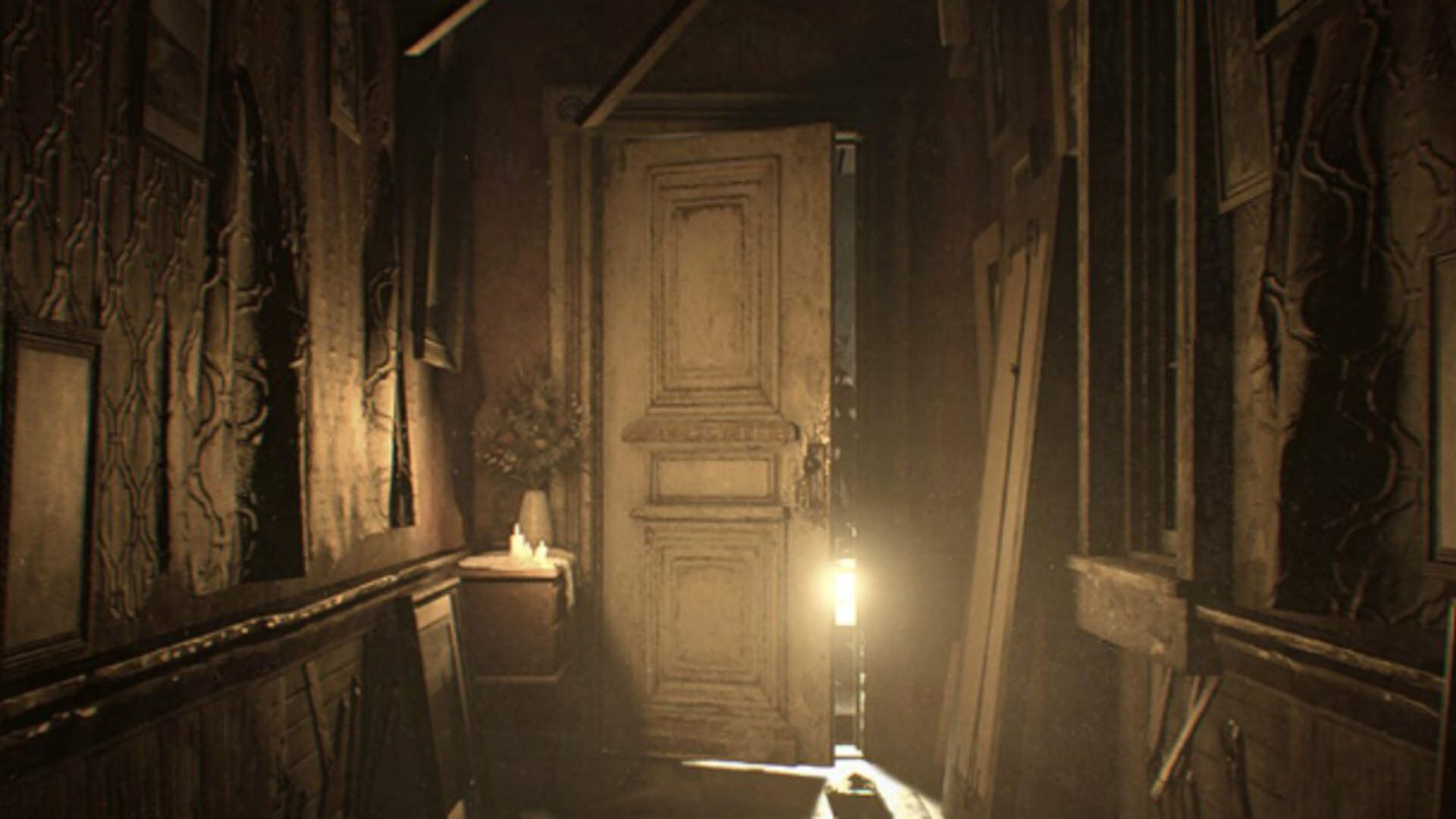 RE7 candlelight facing door