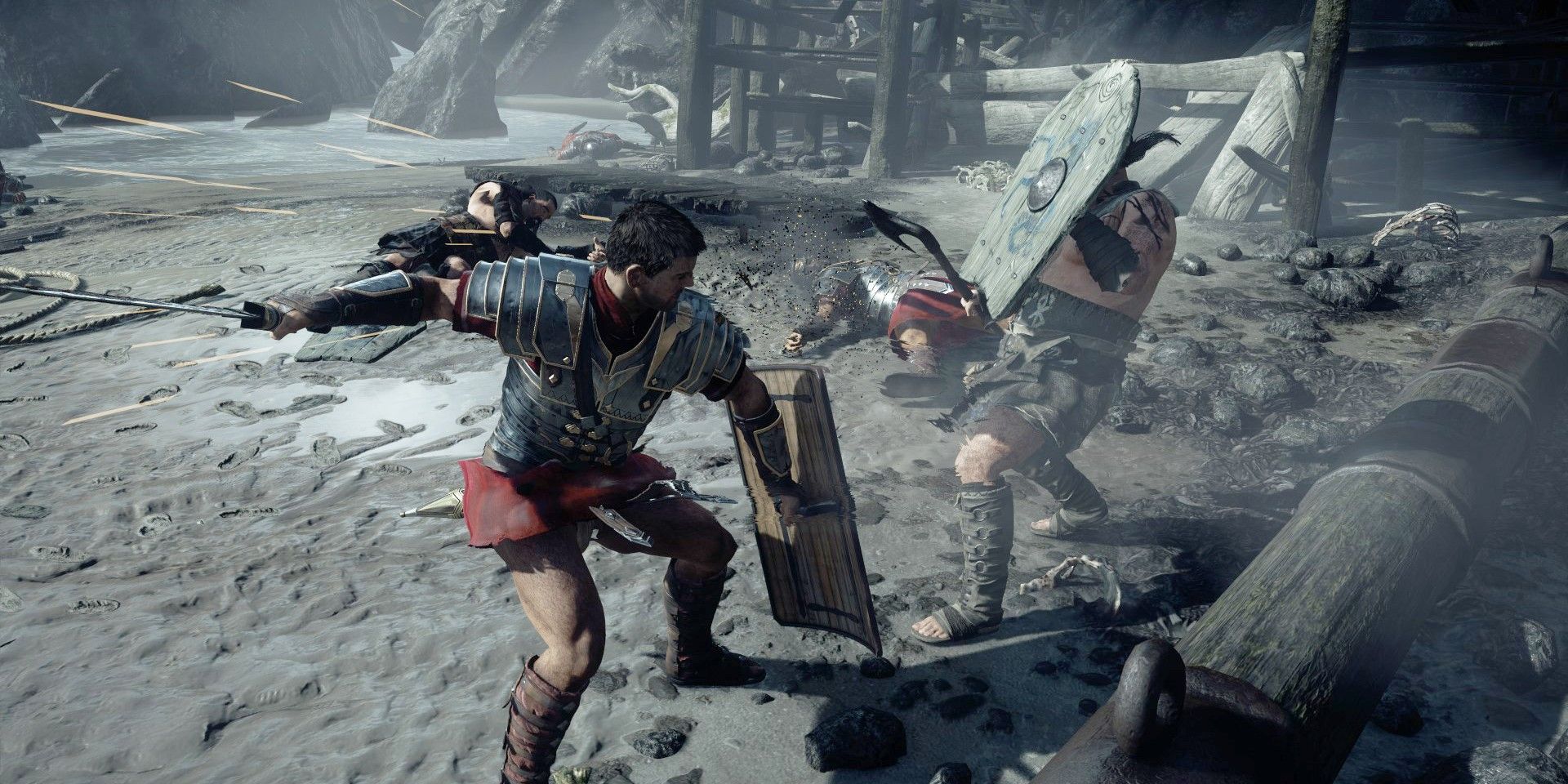 Two soldiers fighting on sand in Ryse: Son Of Rome