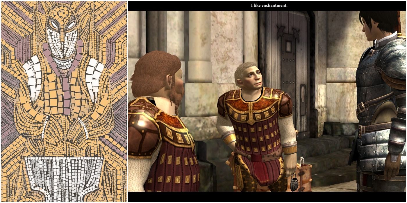 image of Elven god June next to an image of Sandal from Dragon Age: Origins