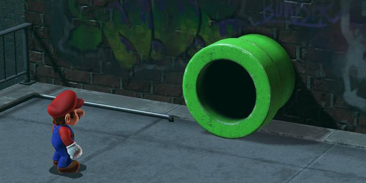 Anime Super Mario Rusted Warp Pipe