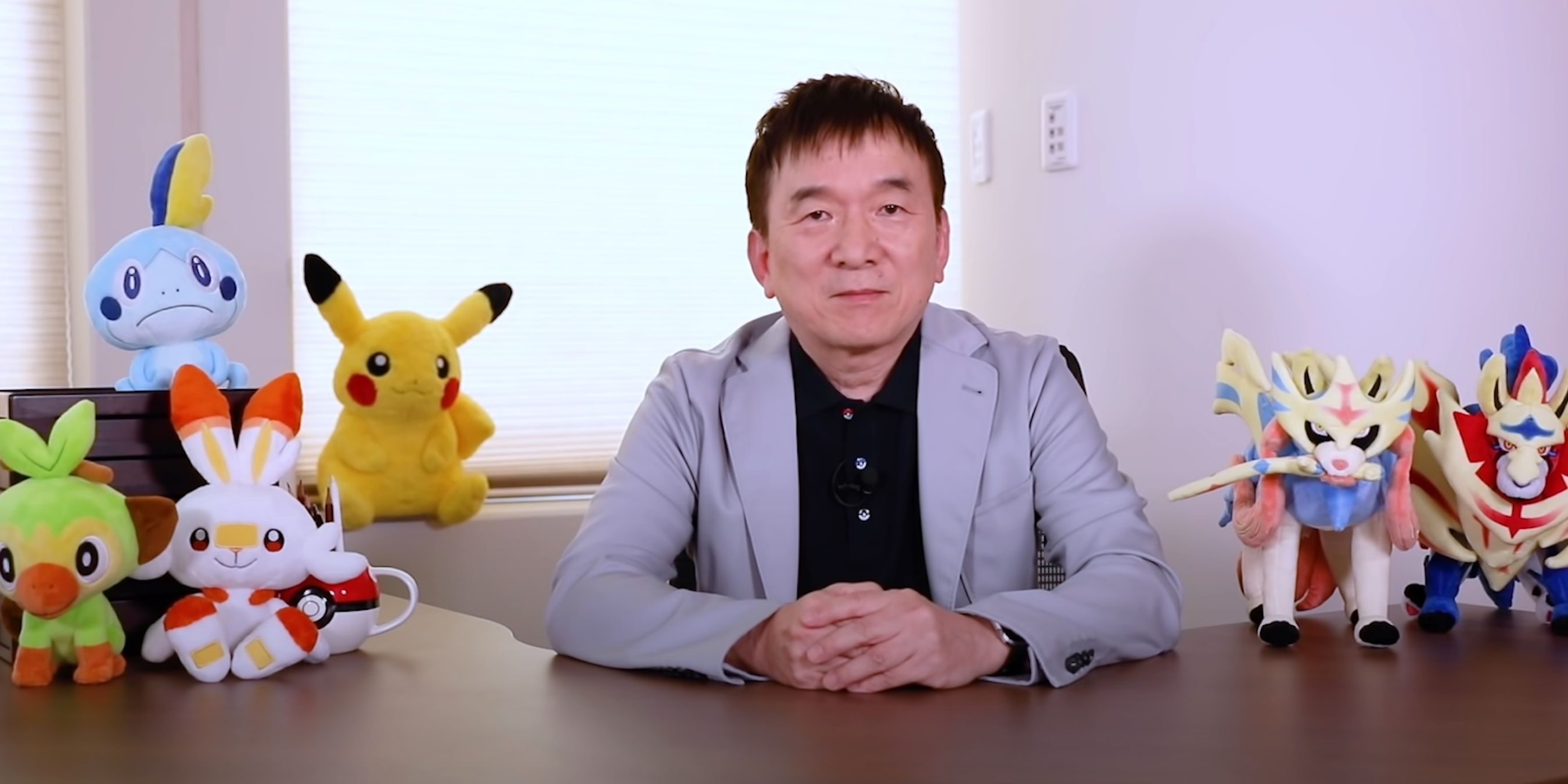 Satoshi Tajiri presenting Pokémon Crown Tundra update