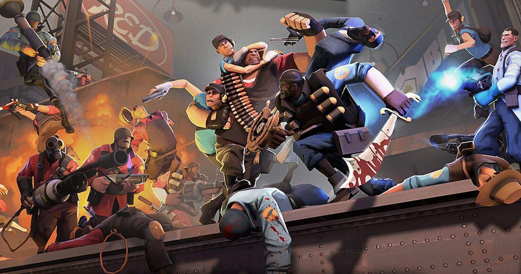A prmo image of a battle scene from Team Fortress 2