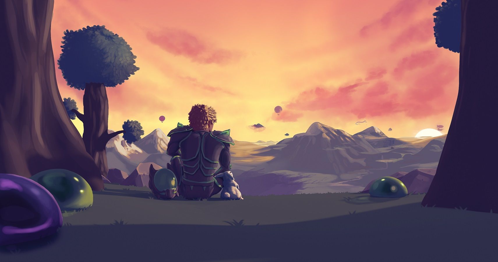 A promotional image from Terraria's Journey's End update