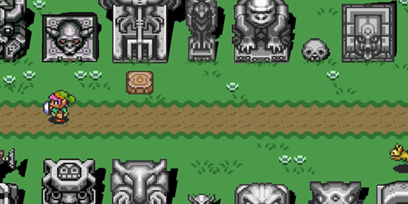 image of Link walking through a graveyard in The Legend of Zelda A Link to the Past