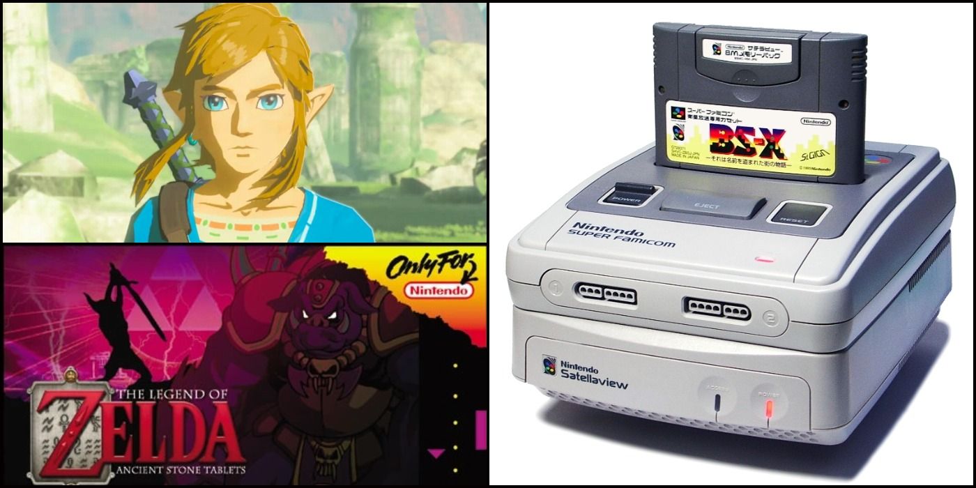 image of Link, dark beast Ganon, and the Super Famicom Satellview unit