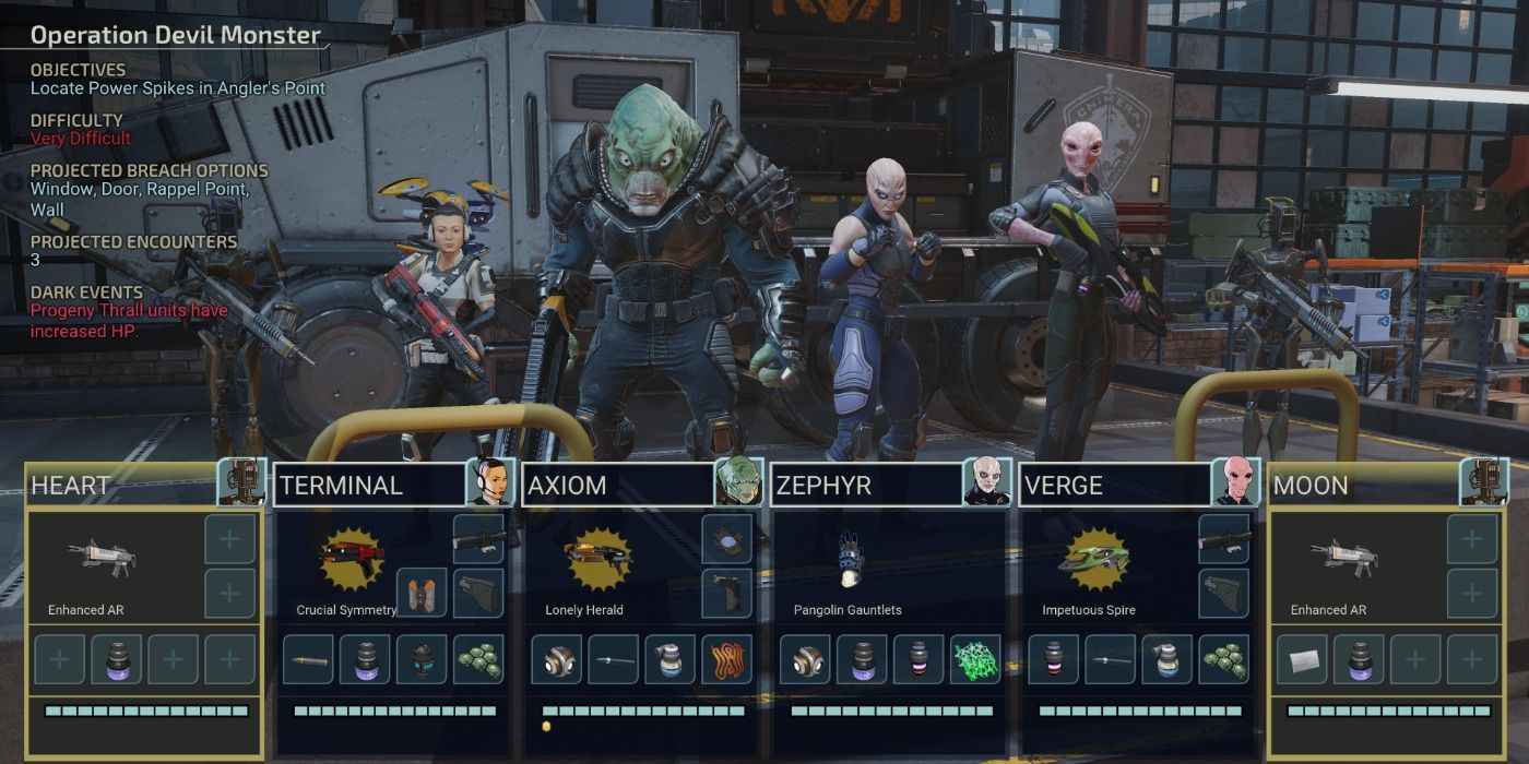 XCOM Chimera Squad character selections