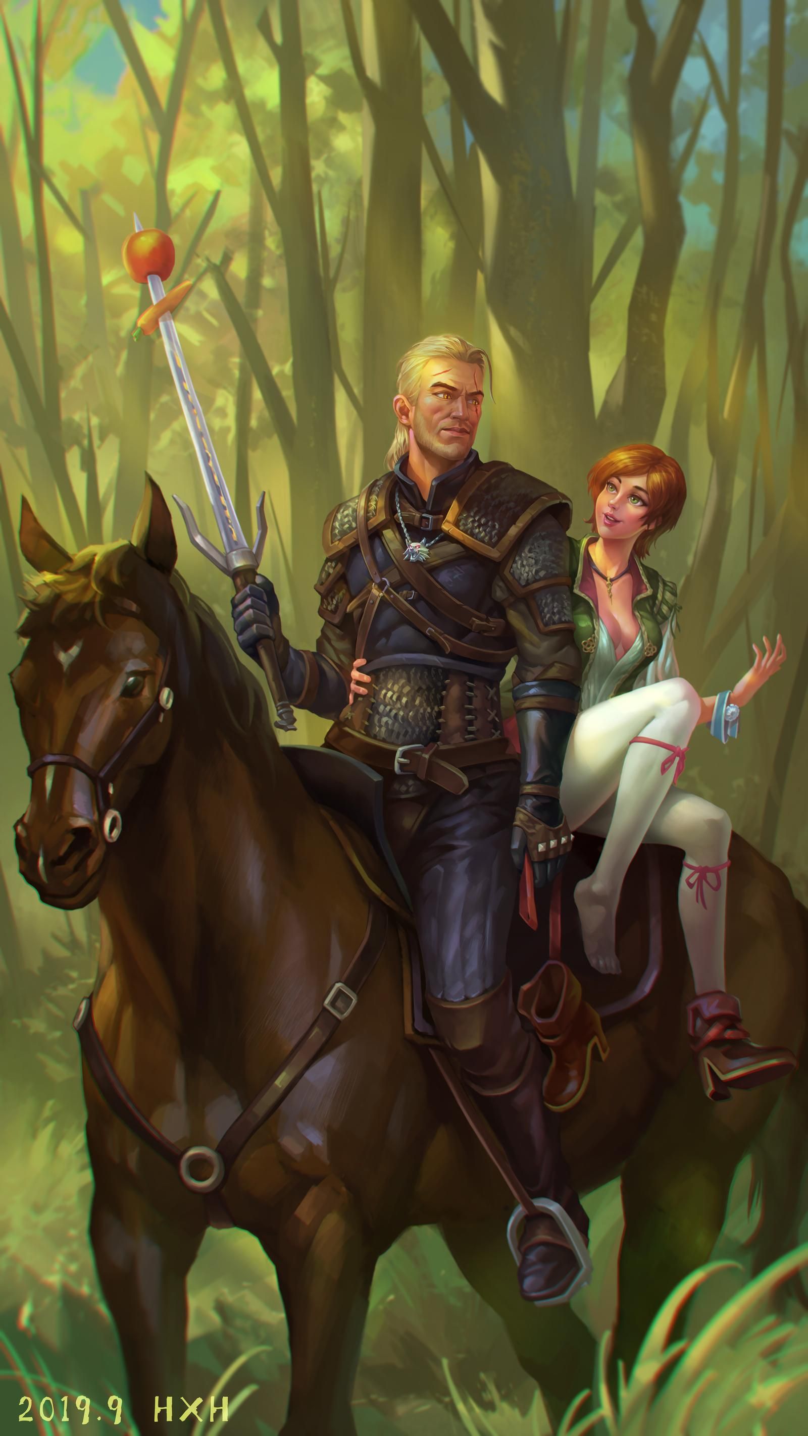 Geralt and Shani Riding a Horse