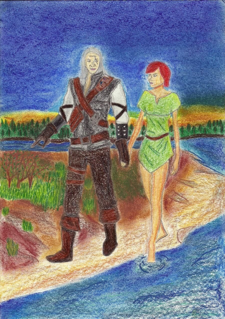 Geraly and Shani walking by water