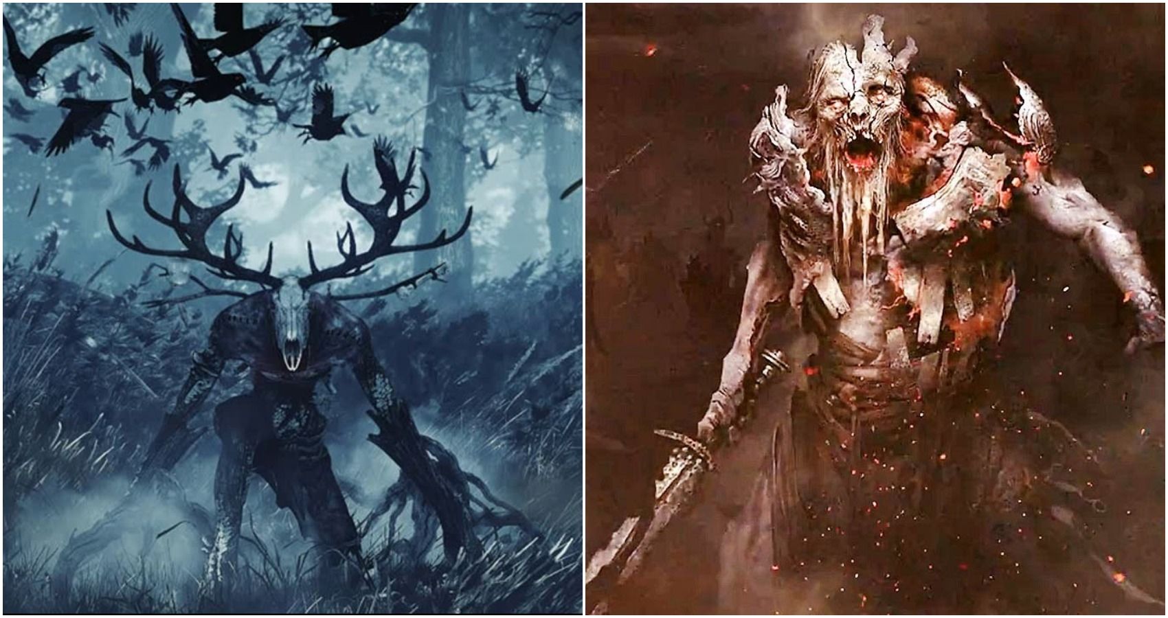 Combined image from The Witcher and God of War