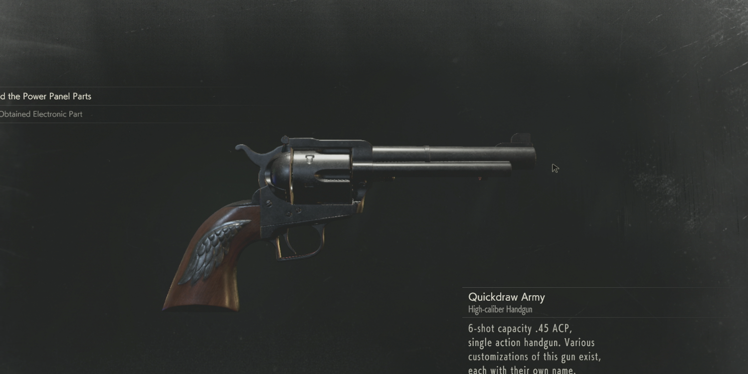 quickdraw army pistol re2