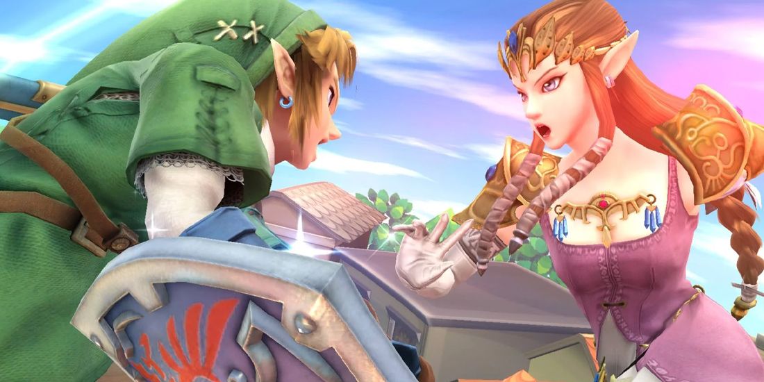 Link and Zelda fighting