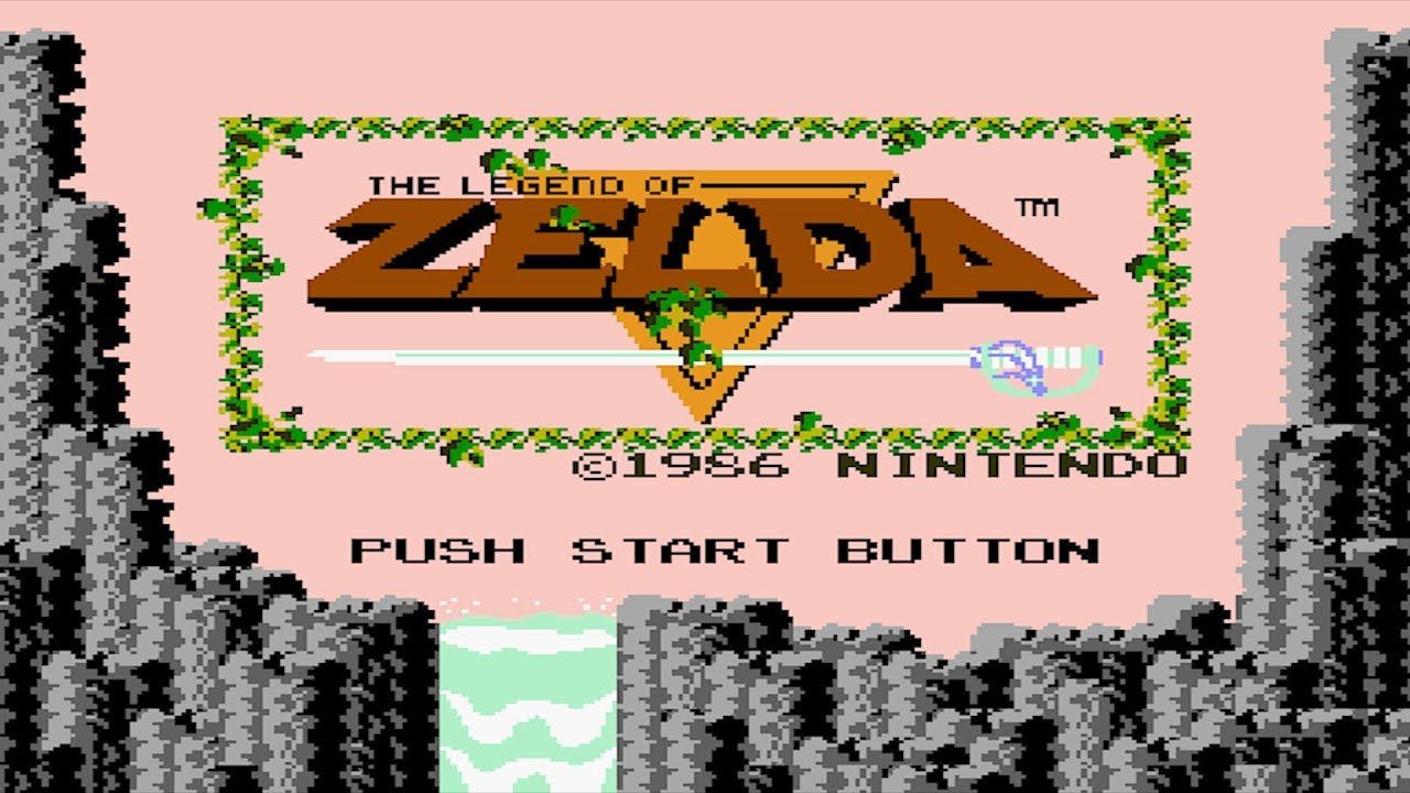 Opening menu of the first Zelda game