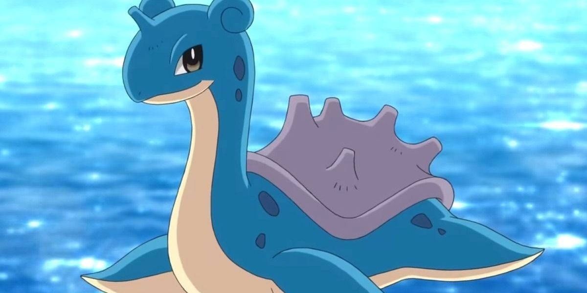 Lapras as it appears in a river from the Pokemon anime